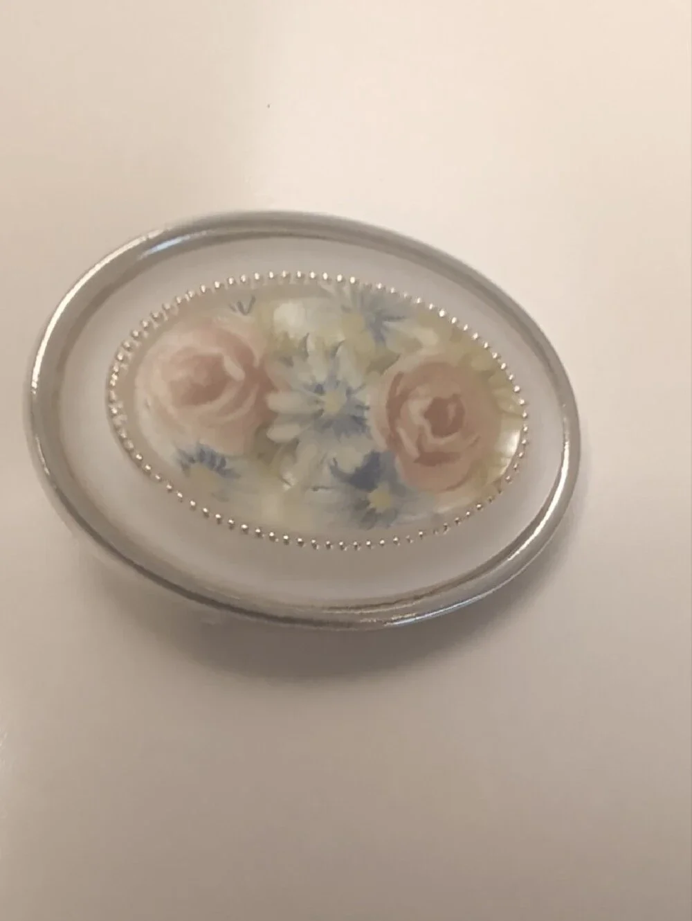 Floral Vintage Oval Pin Brooch